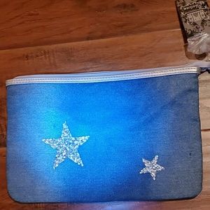 NWT DENIM HANDBAG WITH BLING STAR DESIGN